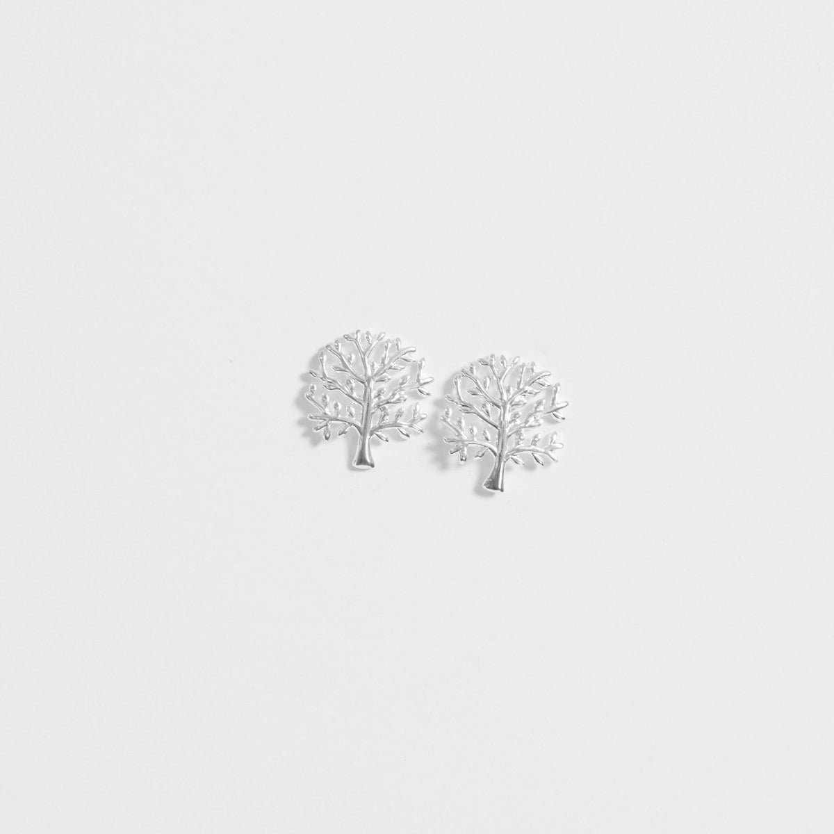 Simply Silver Sterling Silver 925 Polished Meaningful Tree Stud Earrings