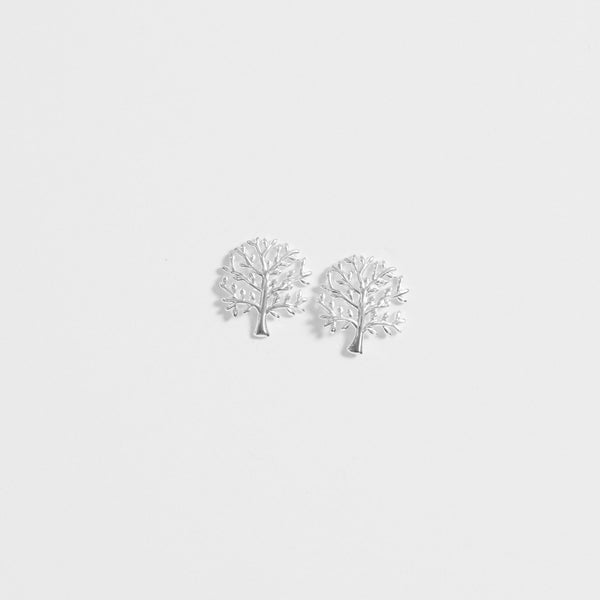 Simply Silver Sterling Silver 925 Polished Meaningful Tree Stud Earrings