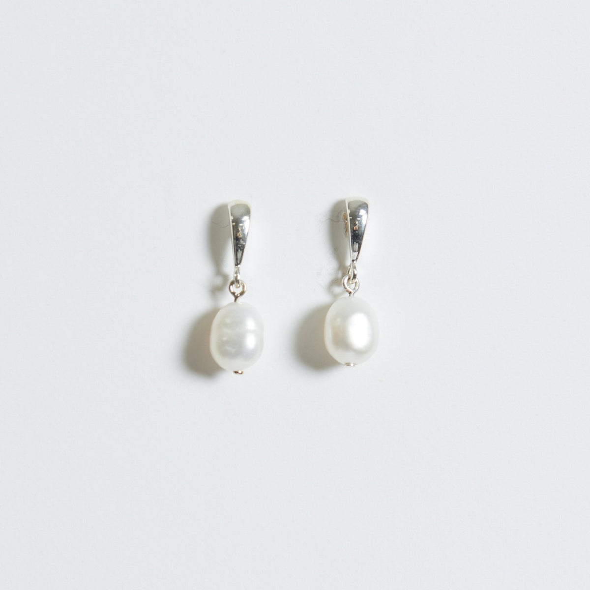 Simply Silver Sterling Silver 925 Polished and Pearl Drop Stud Earrings