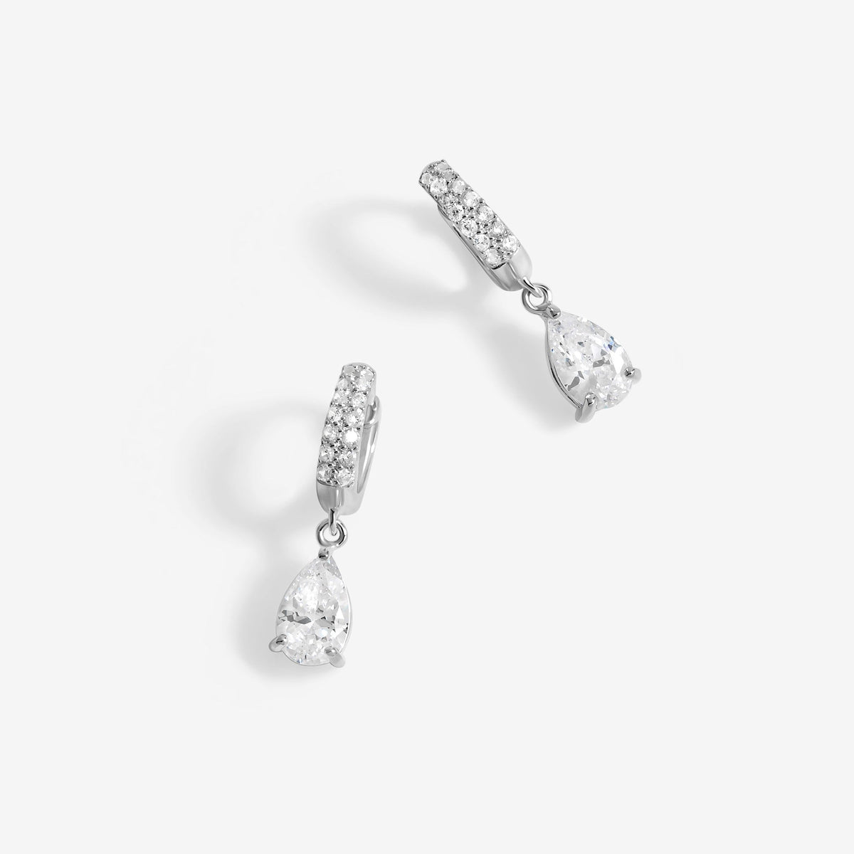 Simply Silver Sterling Silver 925 Cubic Zirconia Huggie Hoop Earrings