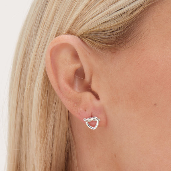 Simply Silver Sterling Silver 925 Polished Knot Heart Stud Earrings