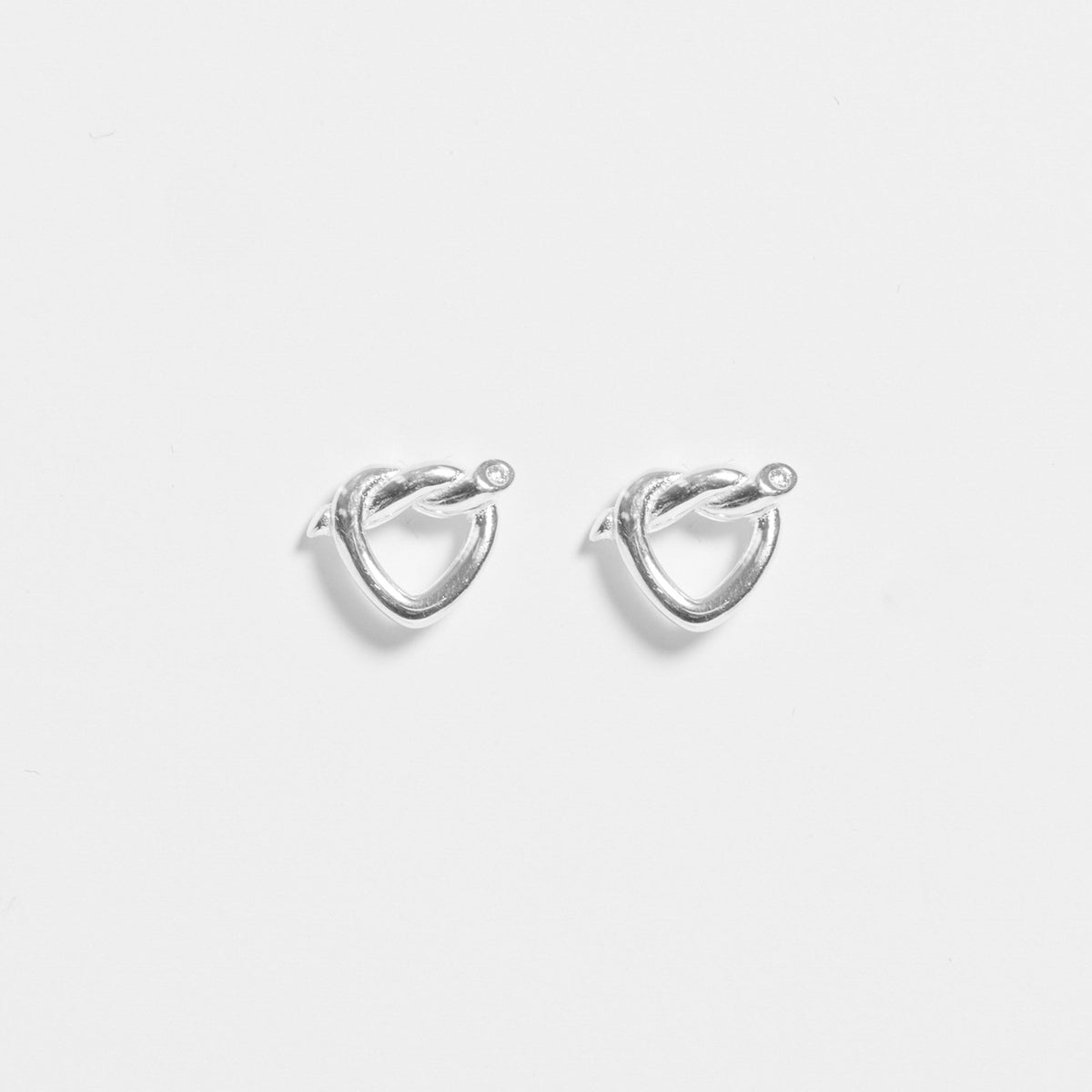 Simply Silver Sterling Silver 925 Polished Knot Heart Stud Earrings