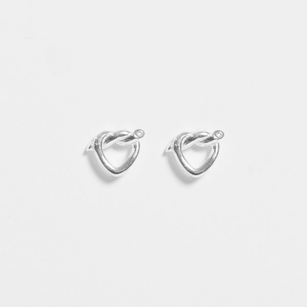 Simply Silver Sterling Silver 925 Polished Knot Heart Stud Earrings
