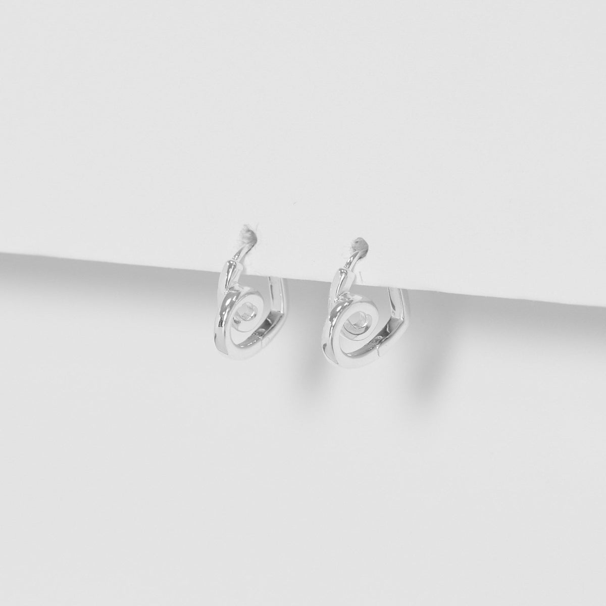 Simply Silver Sterling Silver 925 Polished Swirl Heart Hoop Earrings