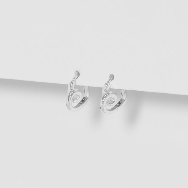 Simply Silver Sterling Silver 925 Polished Swirl Heart Hoop Earrings