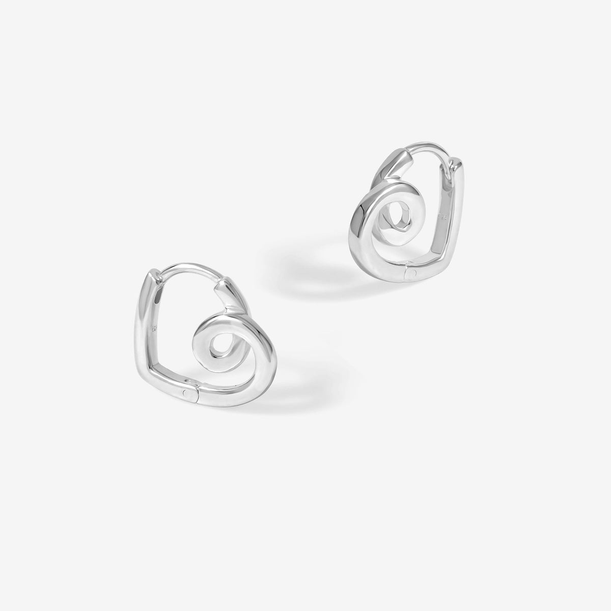 Simply Silver Sterling Silver 925 Polished Swirl Heart Hoop Earrings