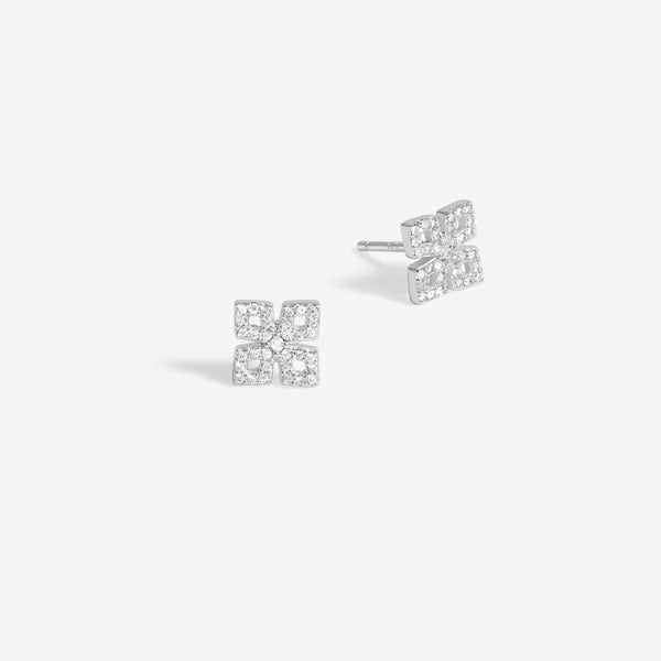 Simply Silver Sterling Silver 925 Cubic Zirconia Floral stud Earrings
