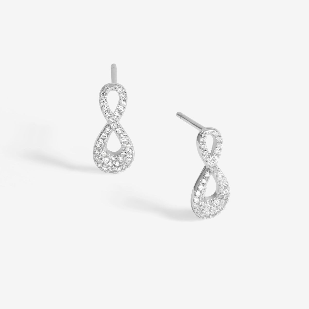 Simply Silver Sterling Silver 925 Cubic Zirconia Infinity Stud Earrings
