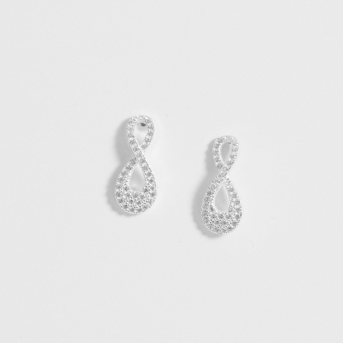 Simply Silver Sterling Silver 925 Cubic Zirconia Infinity Stud Earrings