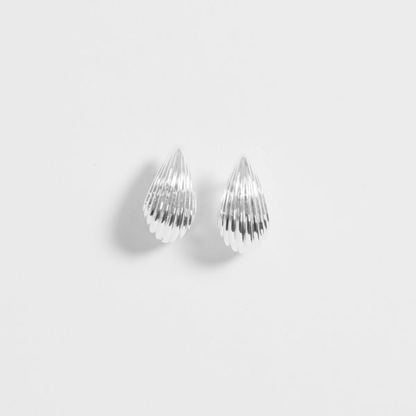 Simply Silver Sterling Silver 925 Polished Ridged Dome Hoop Earrings