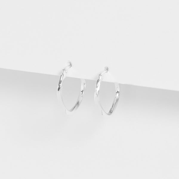 Simply Silver Sterling Silver 925 Polished Molten Hoop Earrings