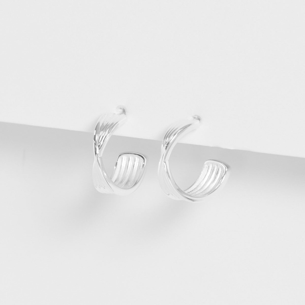 Simply Silver Sterling Silver 925 Polished Twist Hoop Earrings