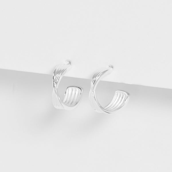 Simply Silver Sterling Silver 925 Polished Twist Hoop Earrings