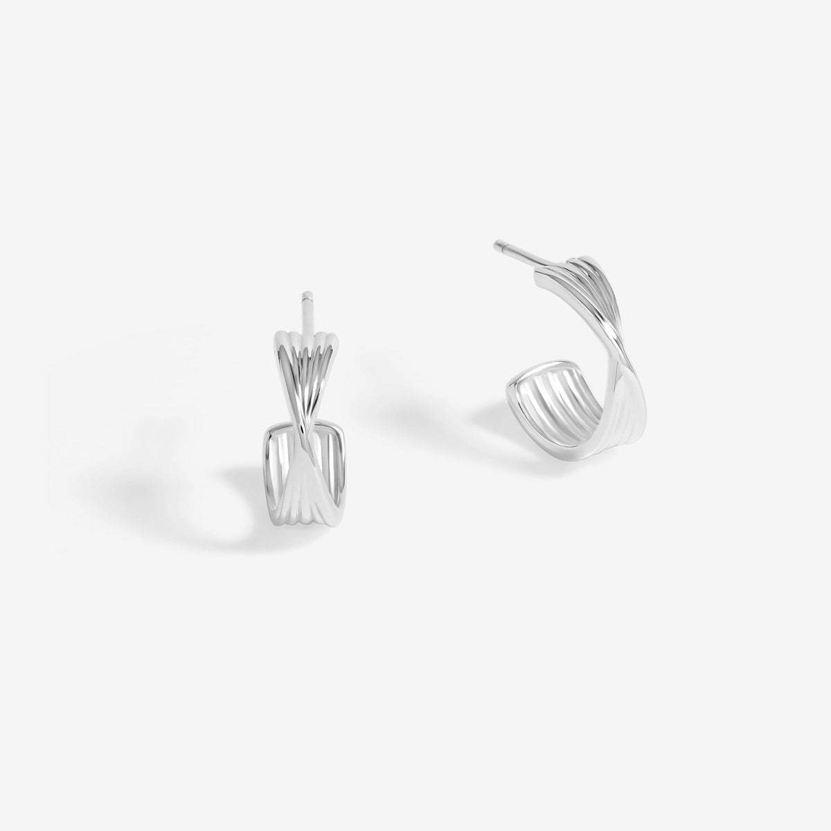 Simply Silver Sterling Silver 925 Polished Twist Hoop Earrings