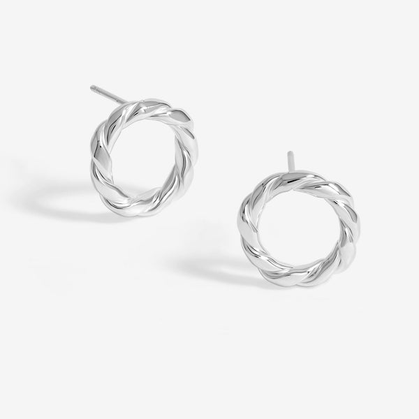 Simply Silver Sterling Silver 925 Polished Twisted Wreath Stud Earrings