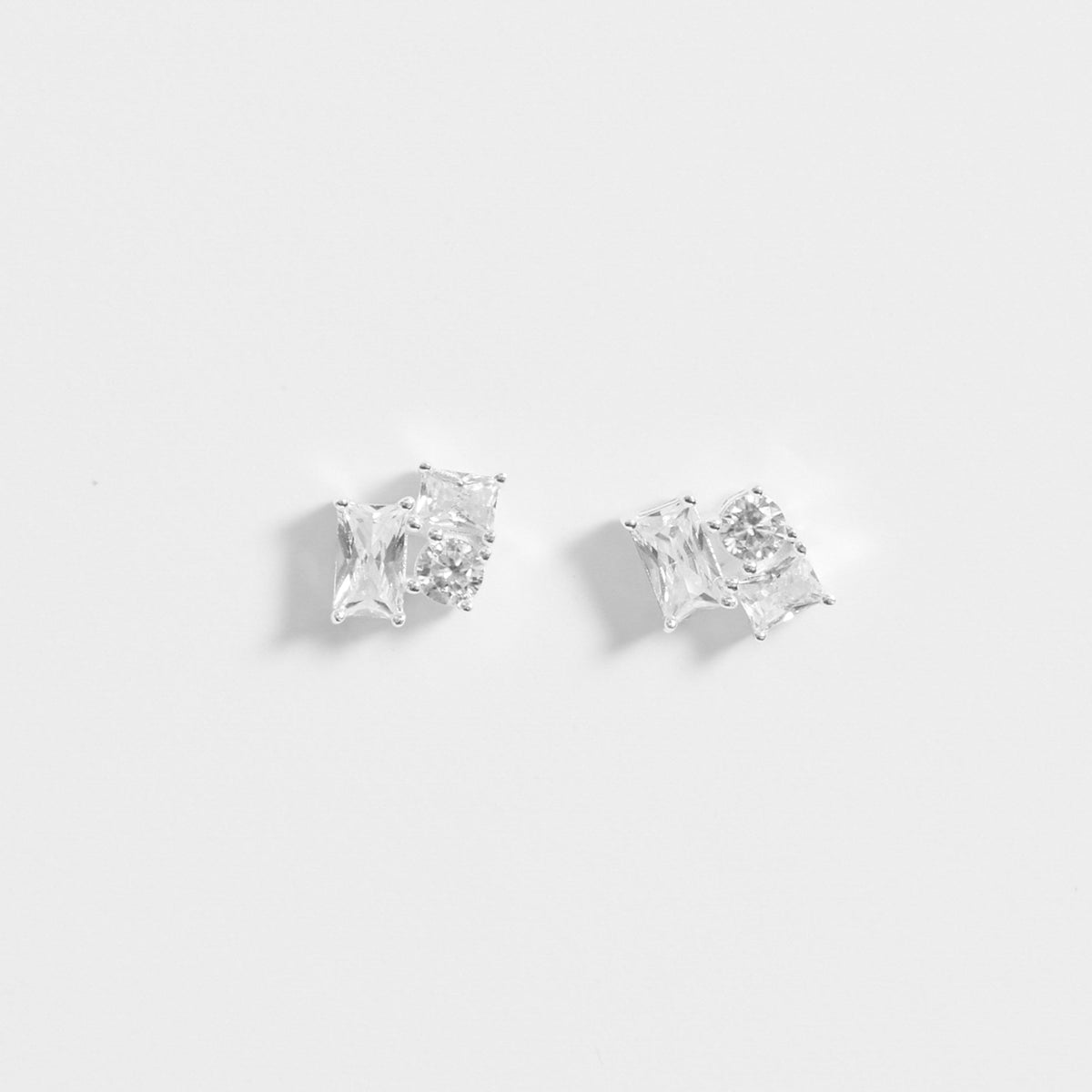 Simply Silver Sterling Silver 925 Cubic Zirconia Scattered Stone Stud Earrings