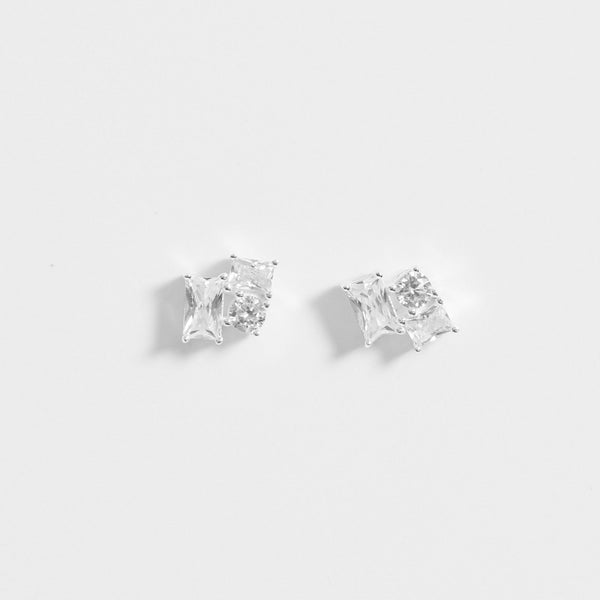 Simply Silver Sterling Silver 925 Cubic Zirconia Scattered Stone Stud Earrings