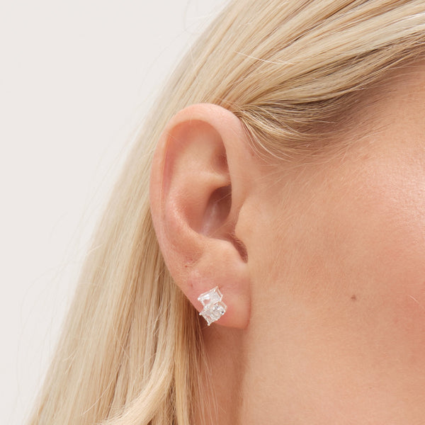 Simply Silver Sterling Silver 925 Cubic Zirconia Scattered Stone Stud Earrings