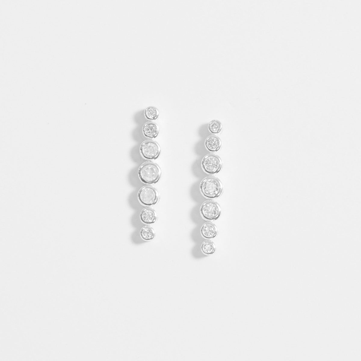 Simply Silver Sterling Silver 925 Cubic Zirconia Graduated Tennis Drop Earrings