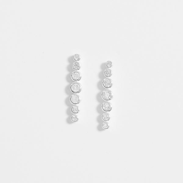 Simply Silver Sterling Silver 925 Cubic Zirconia Graduated Tennis Drop Earrings