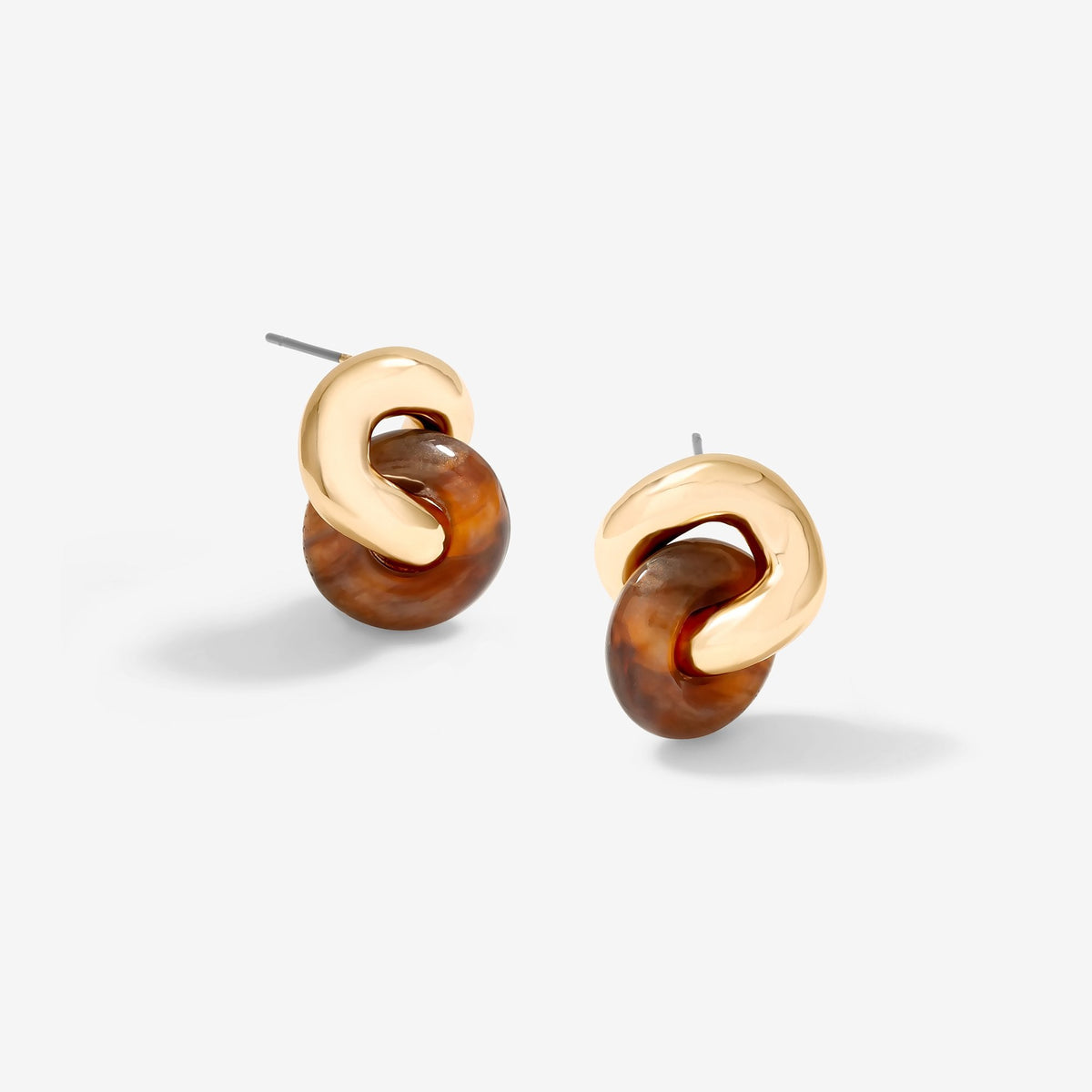 Jon Richard Gold Plated Polished And Resin Knot Stud Earrings
