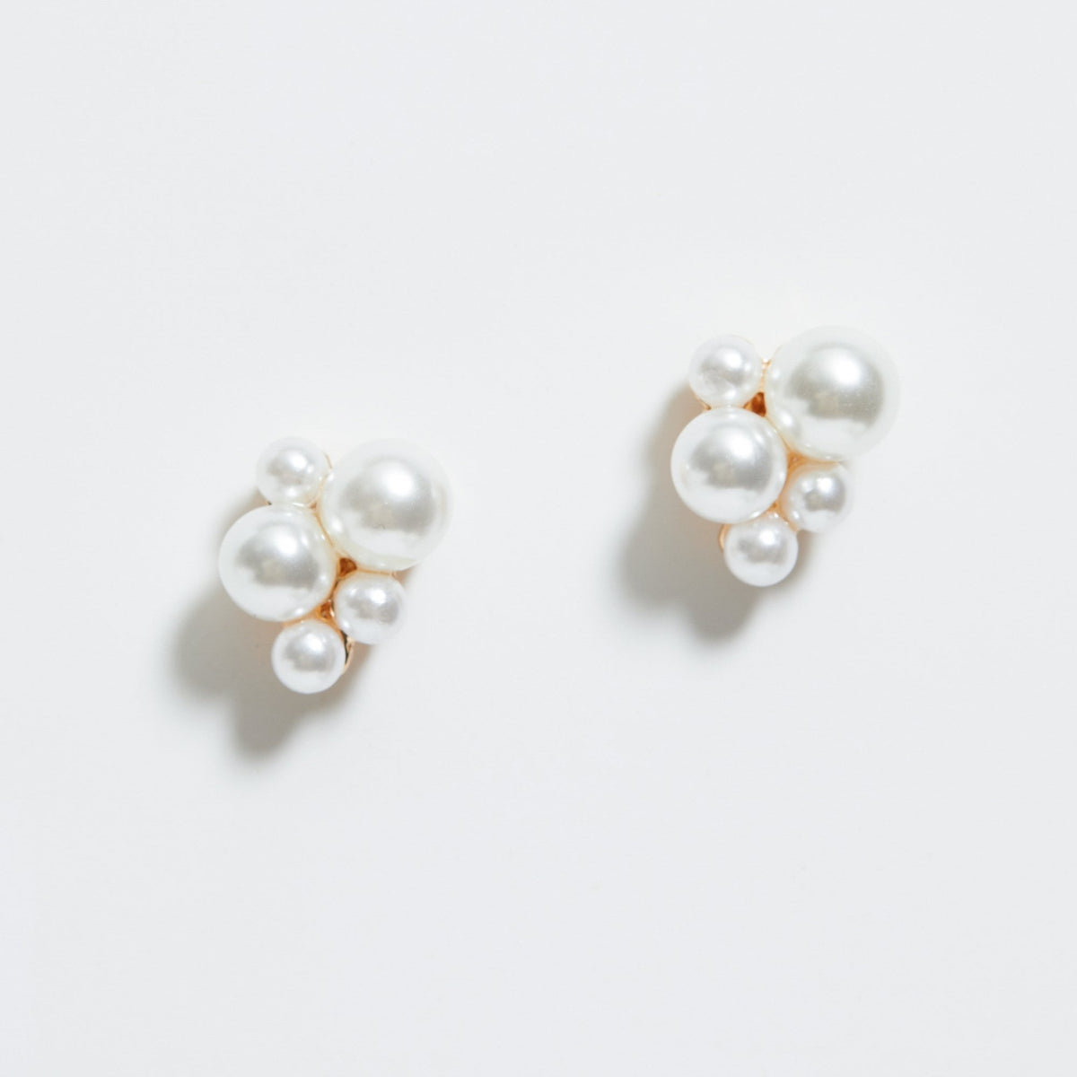 Jon Richard Gold Plated Clustered Pearl Stud Earrings