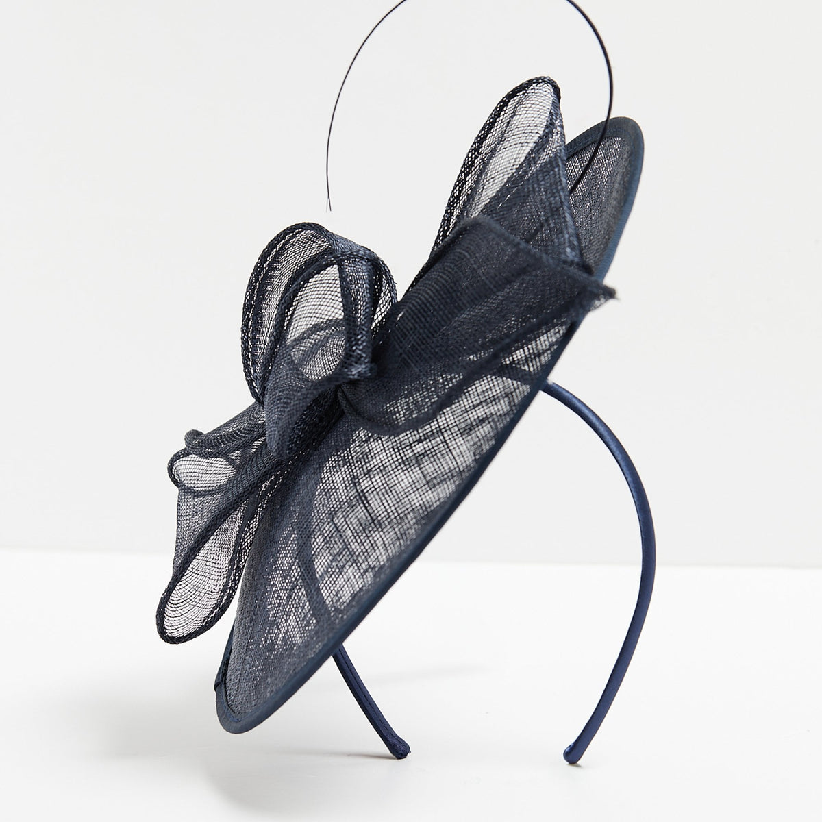 Jon Richard Navy Woven Bow Fascinator