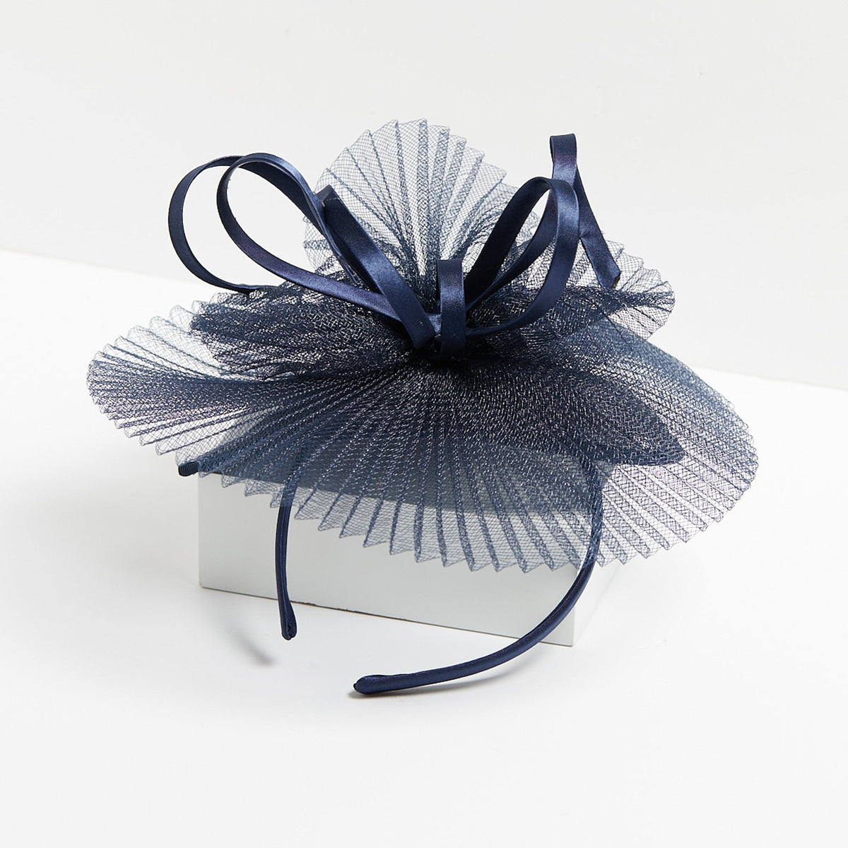 Jon Richard Navy Pleated Fascinator