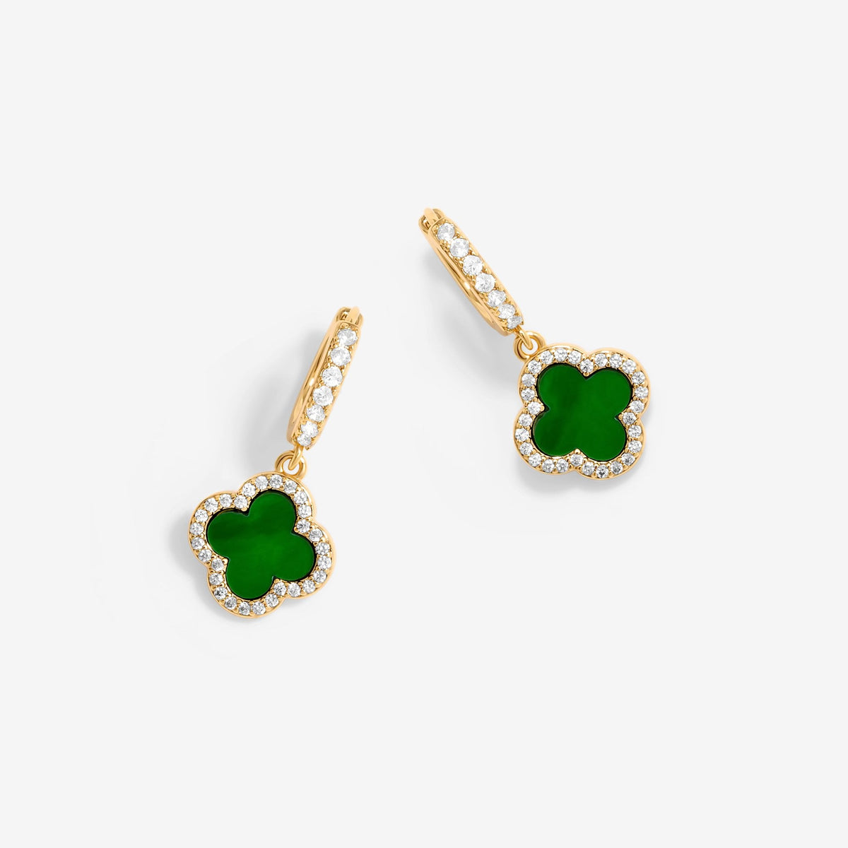 Jon Richard Gold Plated Malachite Clover Earrings