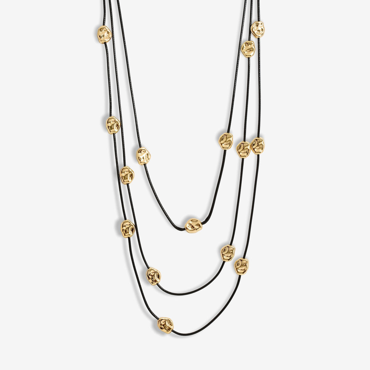 Mood Gold Nugget Multirow Cord Necklace