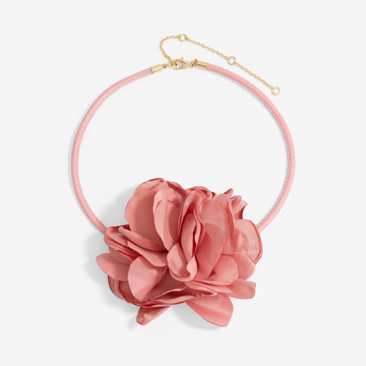 Mood Gold Pink Flower Corsage Necklace