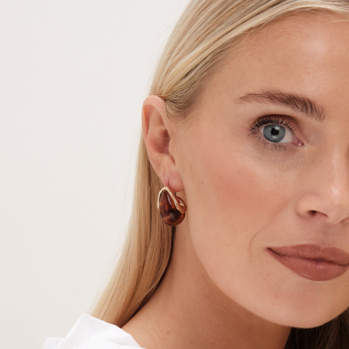 Mood Gold Tort Resin Dome Hoop Earrings