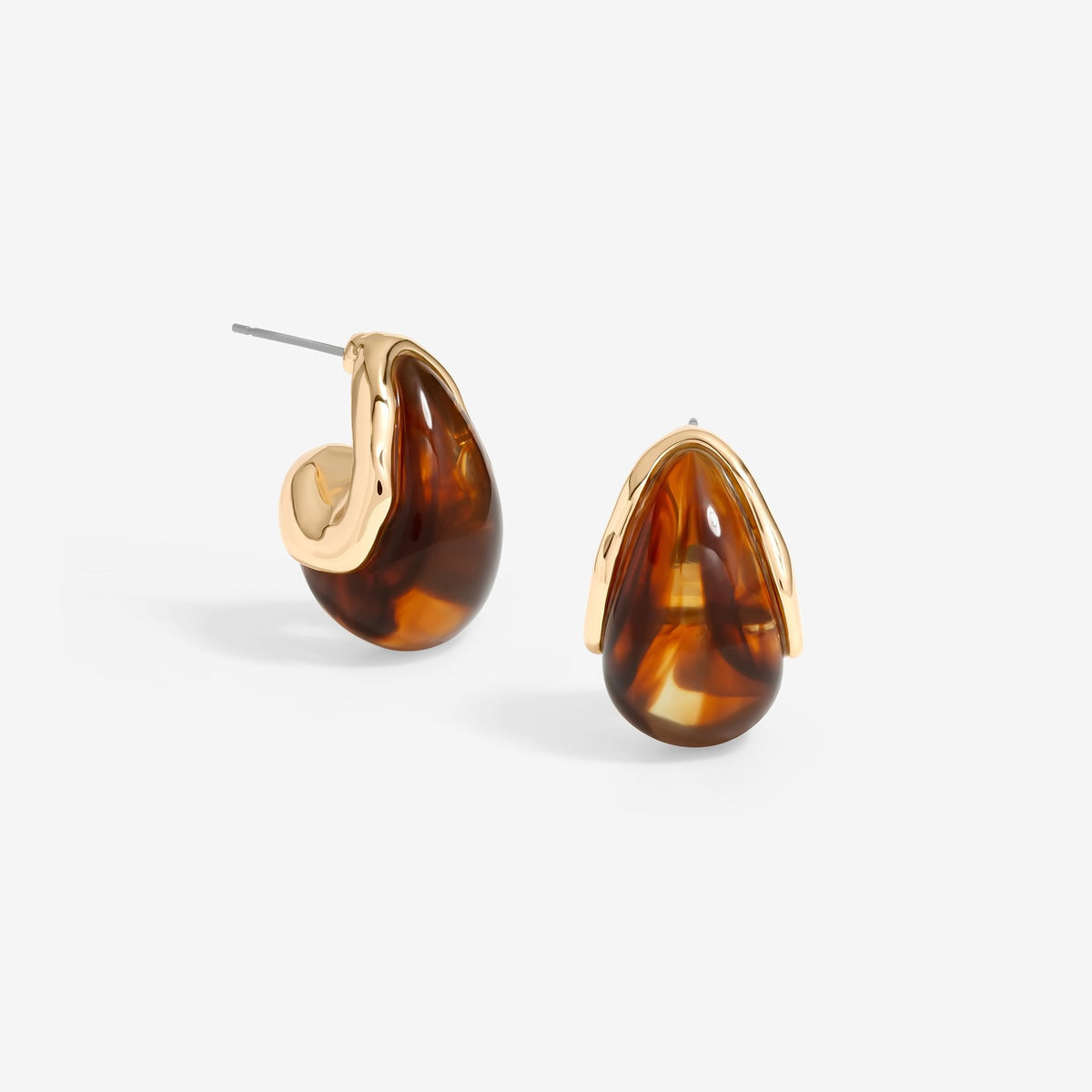 Mood Gold Tort Resin Dome Hoop Earrings