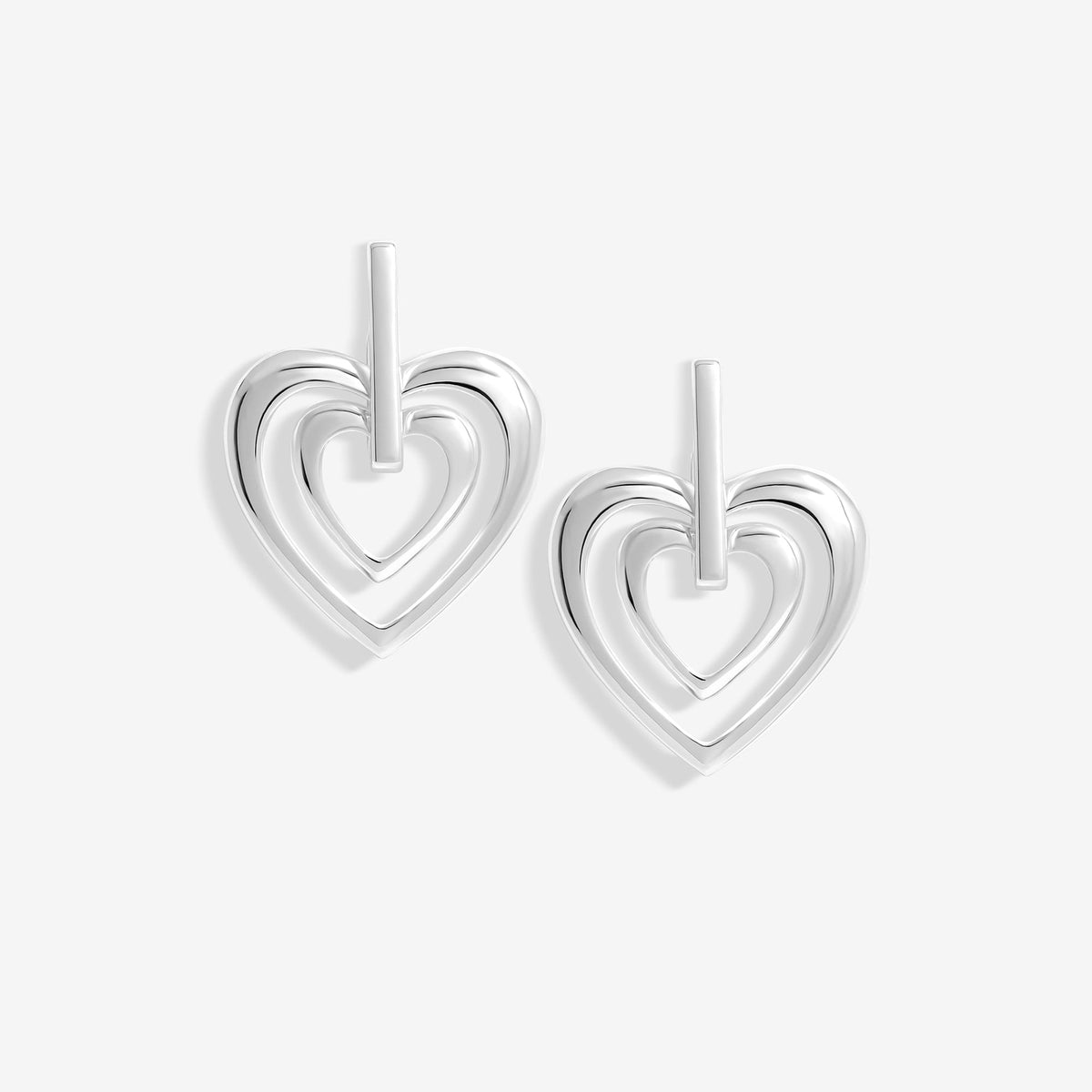 Mood Silver Polished Heart Doorknocker Earrings
