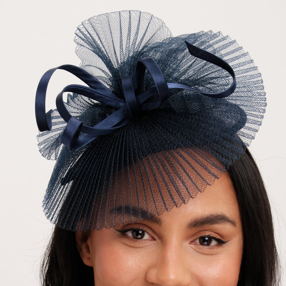 Jon Richard Navy Pleated Fascinator