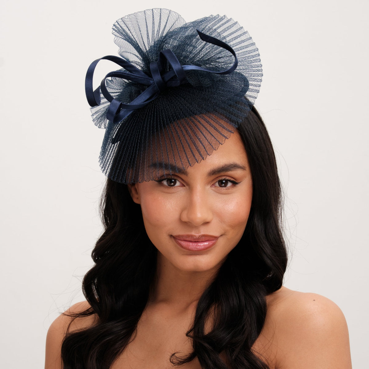 Jon Richard Navy Pleated Fascinator