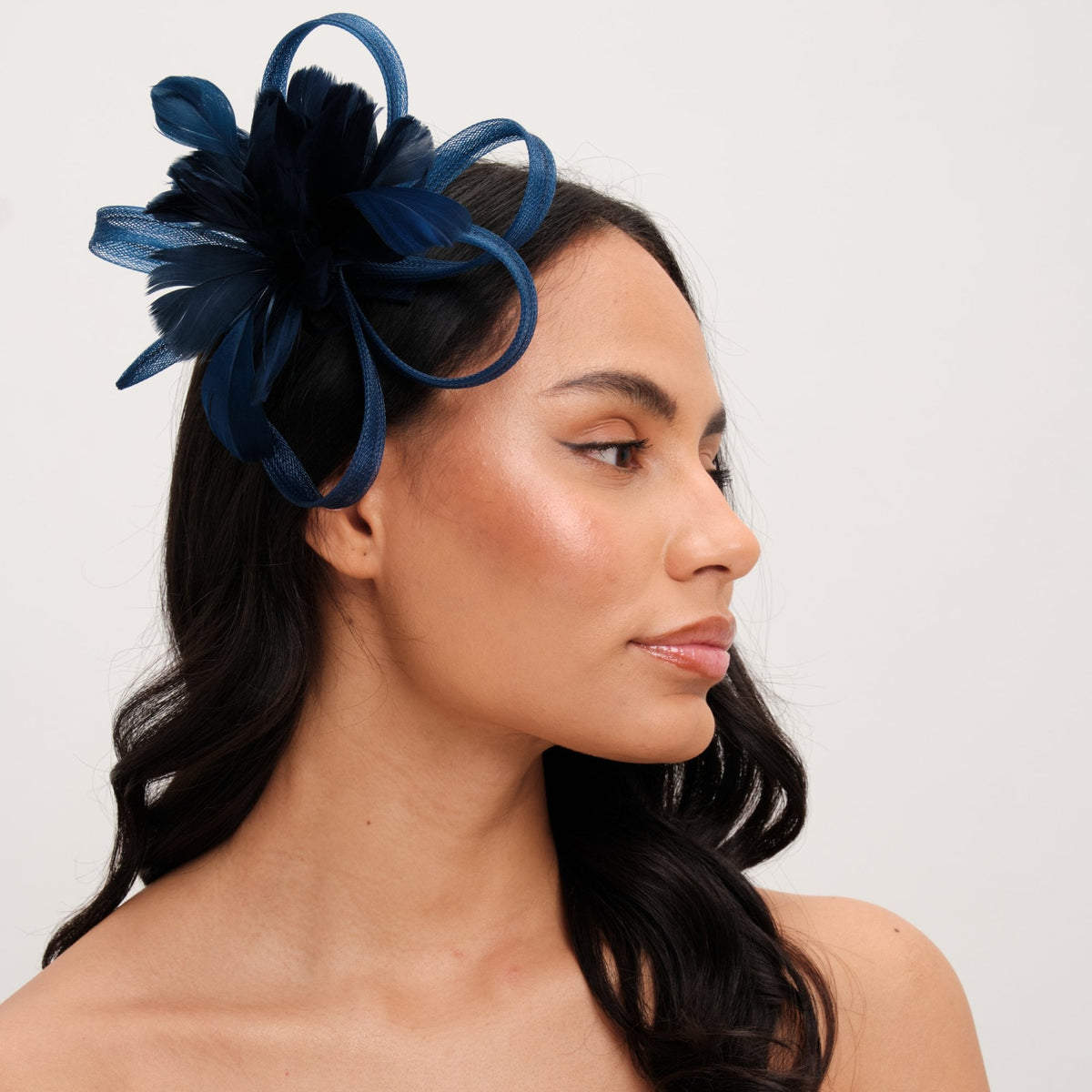 Jon Richard Navy Floral Clip Fascinator