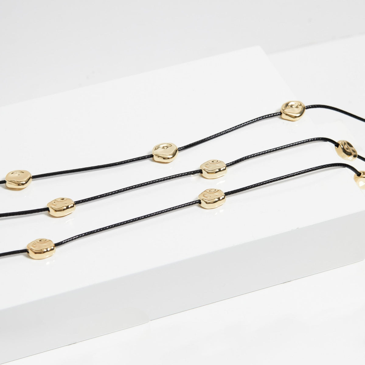 Mood Gold Nugget Multirow Cord Necklace