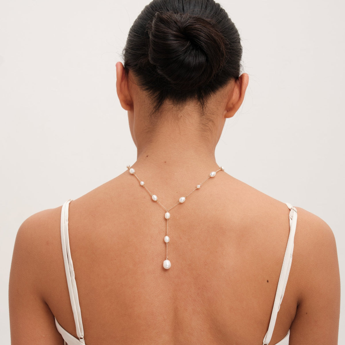 Jon Richard Gold Plated Semi Precious Pearl Y Necklace