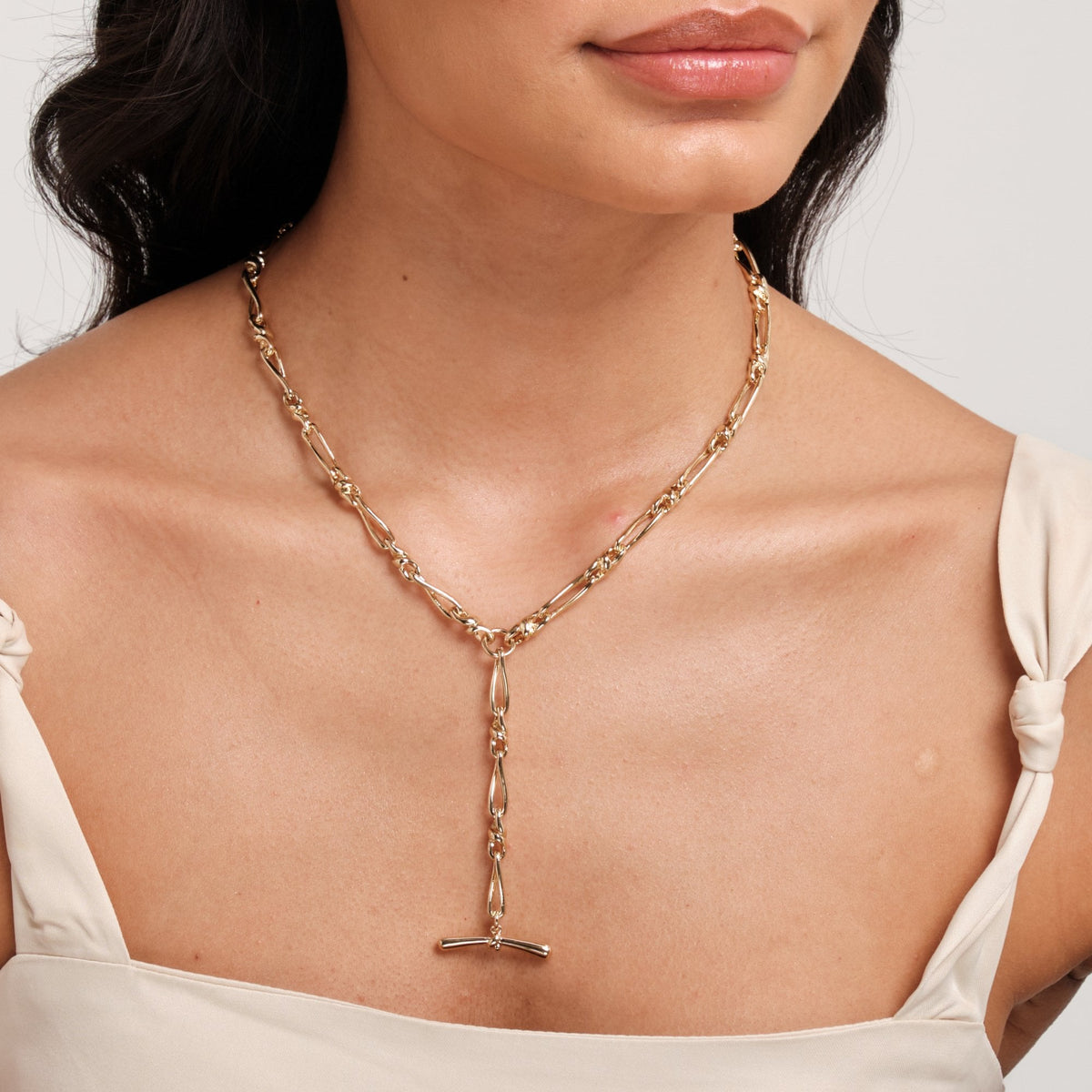 Jon Richard Gold Plated T Bar Necklace