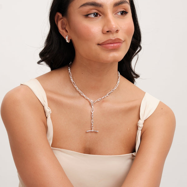 Jon Richard Silver Plated T Bar Necklace