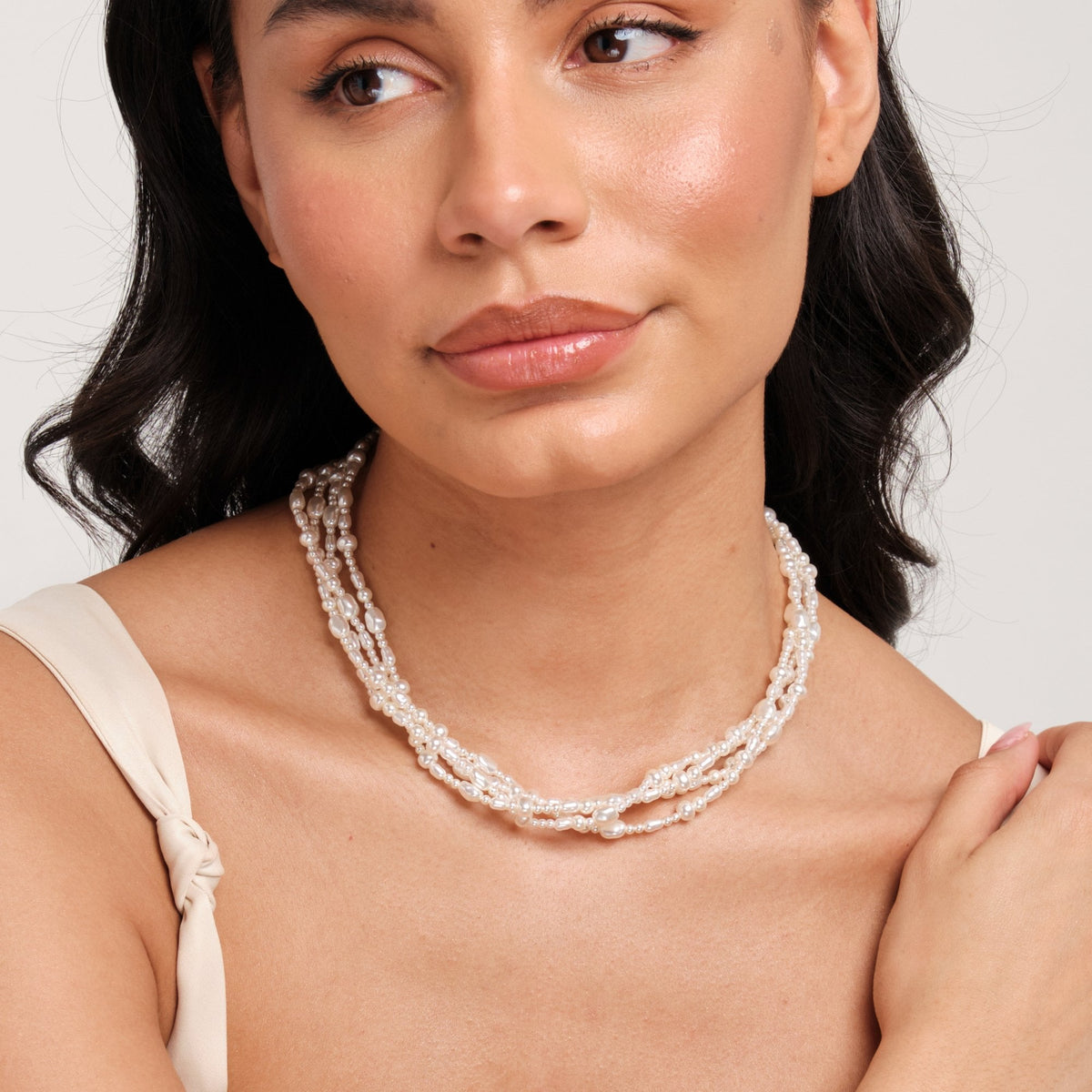 Jon Richard Gold Plated Semi Precious Multi Row Twisted Necklace