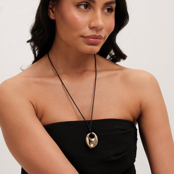 Jon Richard Gold Plated Open Polished Drop Cord Necklace