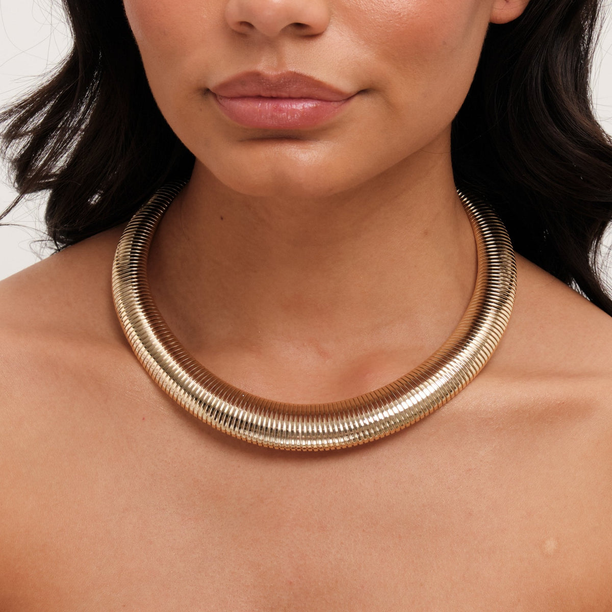 Jon Richard Gold Plated Statement Omega Necklace