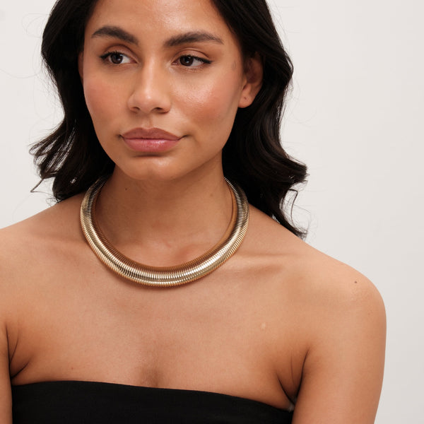 Jon Richard Gold Plated Statement Omega Necklace