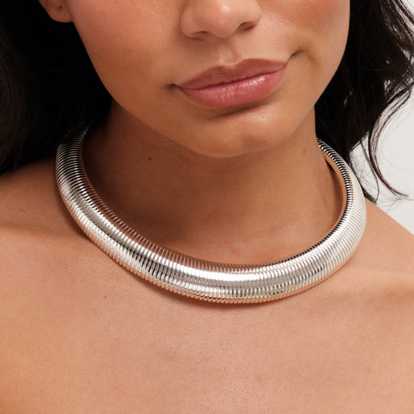 Jon Richard Silver Plated Statement Omega Necklace