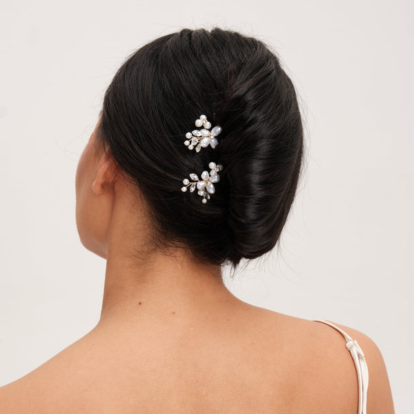 Jon Richard Gold Plated Mother Of Pearl Floral Hair Pins