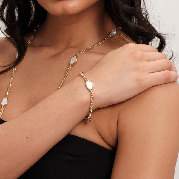 Jon Richard Gold Plated Chain And Shell Station Bracelet
