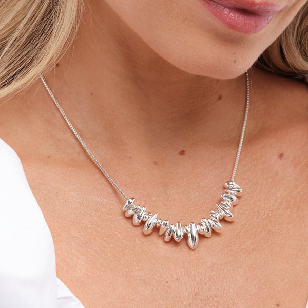 Inicio Silver Plated Polished Nugget Necklace - Gift Pouch