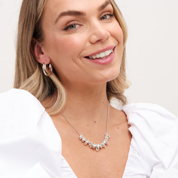 Inicio Silver Plated Polished Nugget Necklace - Gift Pouch